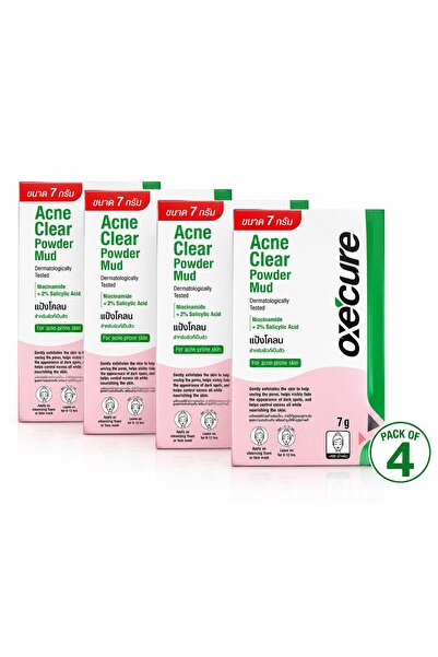 Lovisah Styles Pack of 4 / Thailand Oxecure Acne Clear Powder Mud with Niacin...