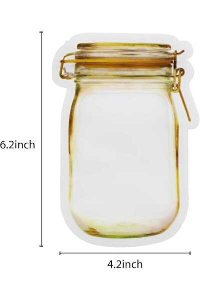 Tazweeq 50 Pcs Mason Jar Bags 15.7 × 10.5 cm, Reusable Airtight Food Storage ...