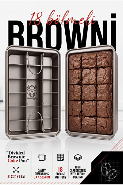 Transformacion 18 Bölmeli Yapışmaz Brownie Kek Kalıbı Çıkarılabilir Izgaralı ...