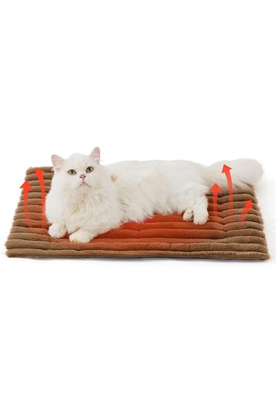 KASTWAVE Self Warming Cat Bed, Self Heating Cat Dog Crate Mat, Indoor & Outdo...