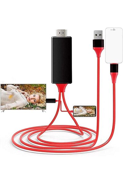 SWIUKPHE محول كابل L إلى HDMI، محول AV رقمي بدقة 1080P و4K مع منفذ شحن، متواف...