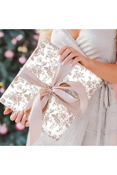 KASTWAVE 80 Sheets Floral Tissue Paper Vintage Flower Gift Wrapping Paper Blu...