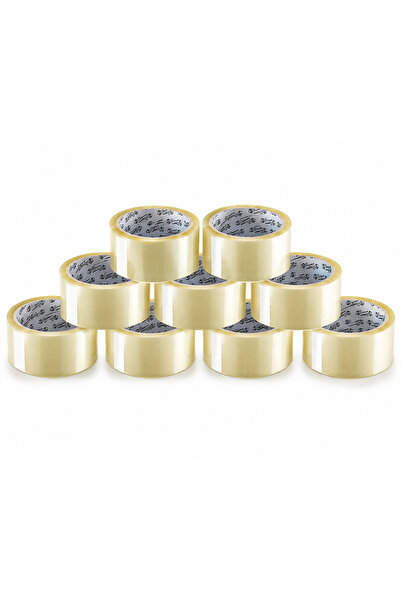 Generic Brand 10 × Banda adeziva transparante, scoci, lungime 60 m, latime 48 mm