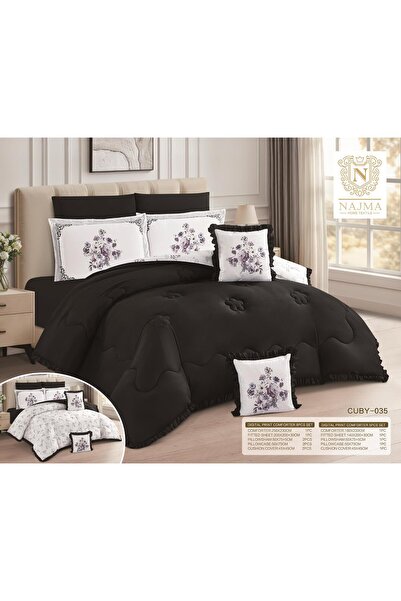 NAJMA Summer Quilt Microfiber Double-Sided Plain and Embossed - 5Pcs Floral P...