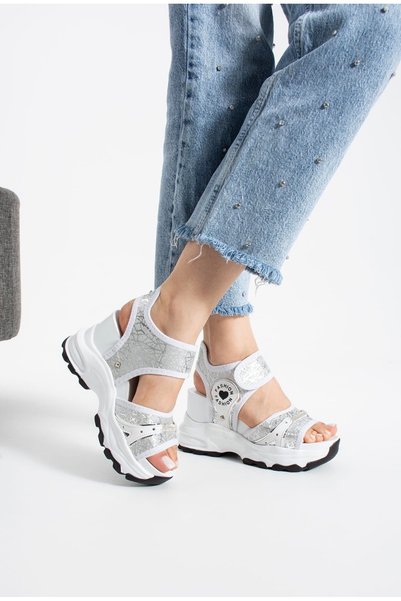 Stilux Sparkling Women's Sandals with Hidden Heels