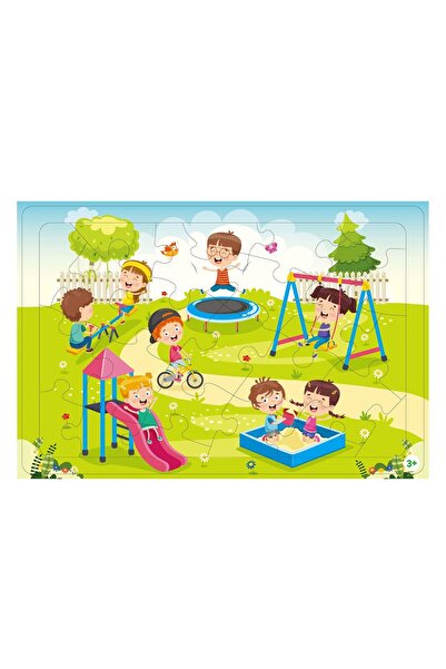 OEM Puzzle de 24 de piese cu scenă de loc de joacă pentru copii, pentru vârst...