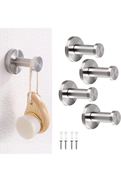 STARSTAR 5cm towel hook - 4-screw fixed hook - round Wall-Mount hook - SS w/b...