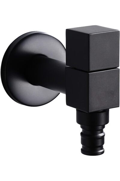 STARSTAR Black all-copper square washing machine faucet, 1/2-inch faucet, sin...