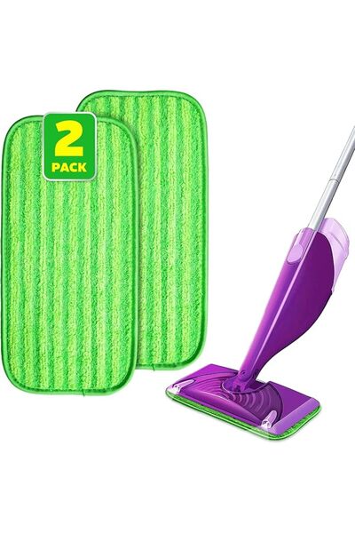 STARSTAR 2-Pack Microfiber Reusable Mop Pads Compatible with Wet Jet Mops (Gr...
