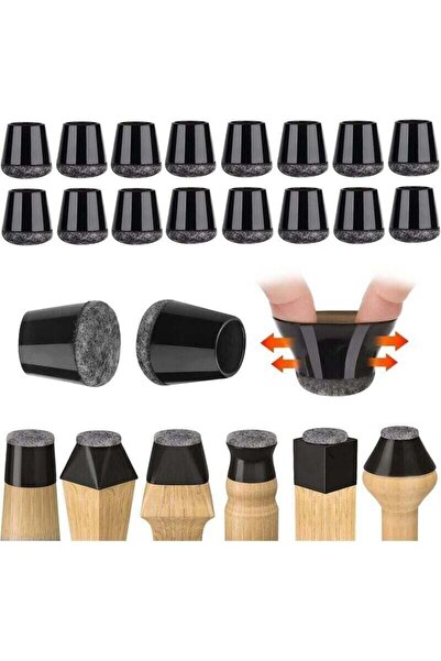 STARSTAR 32-piece set of chair leg protectors, small chair cushions, black si...