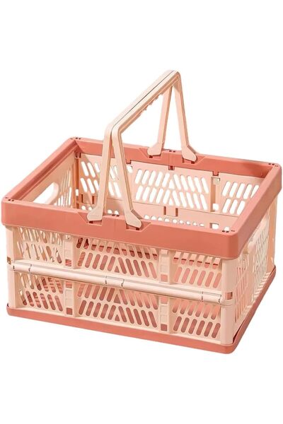 STARSTAR Foldable Storage Box Handle Milk Carton Plastic Shopping Basket Pine...