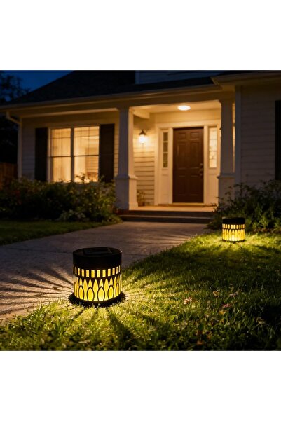 STARSTAR Solar - powered outdoor fence lights, 2 solar - powered metal deck s...