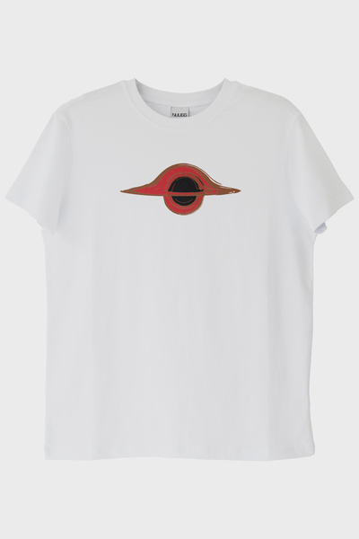 lofux Karadelik Printed Space Themed White T-Shirt