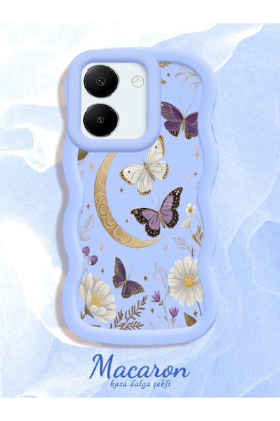 CHICASELUX Vivo Y27/Y27S Compatible Wavy Frame Moon Butterfly and Flower Patt...
