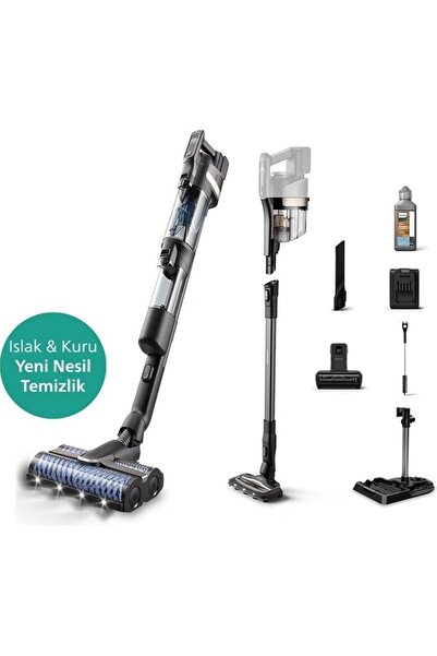 Philips 9000 Serisi AquaTrio Kablosuz Dikey Süpürge, Otomatik Temizleme ve Şarj İstasyonu, AquaSpin