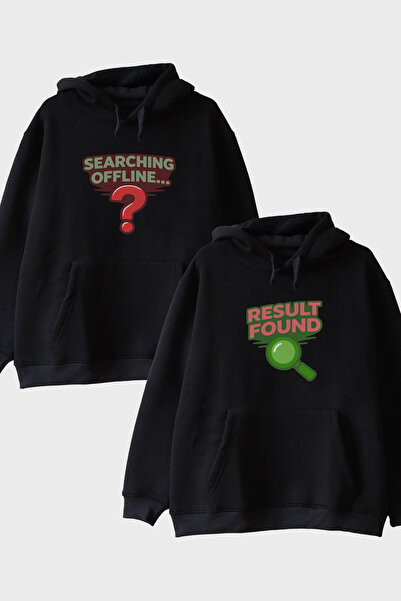 lofux Searching Offline Black Hoodie
