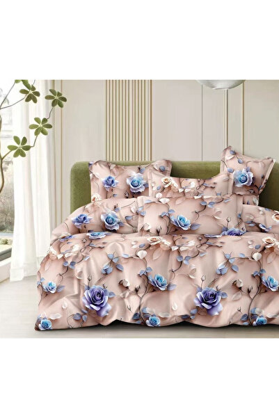 Pucioasa Set Lenjerie Pat Matrimonial, Bumbac Satinat, 4 Piese, 240 × 250 + 2...
