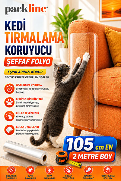 Packline Marketing Zaštitna folija za sofu od grebanja od mačaka, providna le...