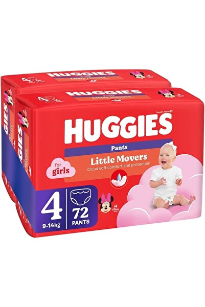 Huggies Little Movers 4 Pull-Up Diapers, Girl, 9-14 kg, 72 pcs