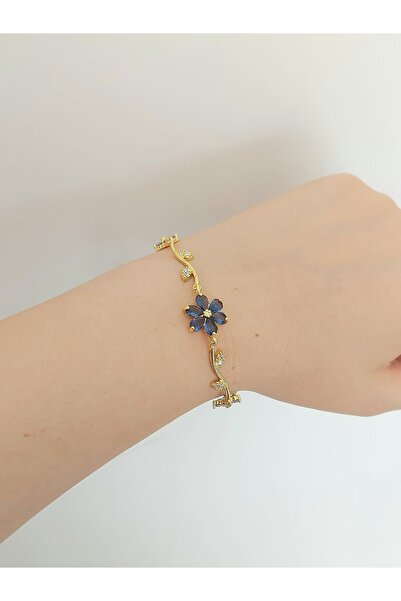 bijoux uniques Zircon Stone Waterway Leaf Flower Ivy Steel Bracelet