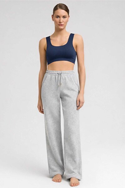 Aytuğ&Mısırlı Women's Straight Leg Trousers Gray Melange