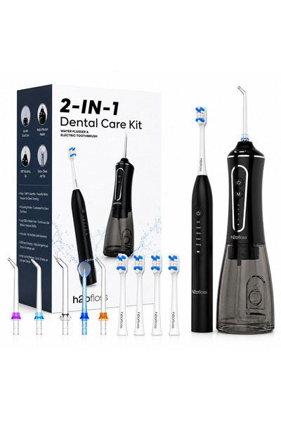 h2ofloss Dental Care Kit 2 in 1 - Irigator Bucal si Periuta de Dinti Electric...