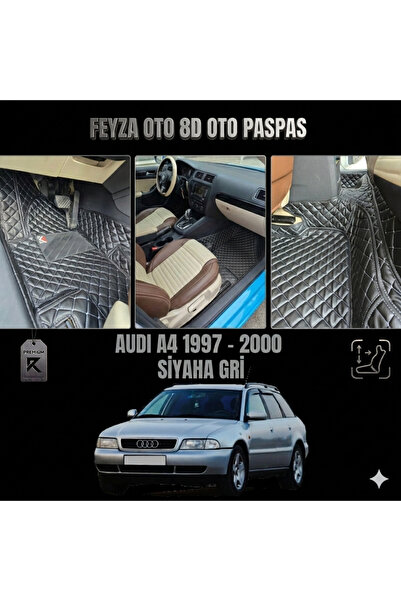 FEYZA OTO Audi A4 1994 - 2000 8D Premium Anti-Slip Base Car-Specific Leather ...