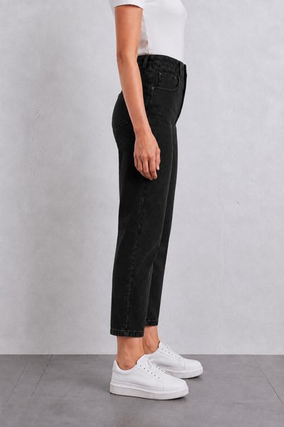 sion jeans بنطلون جينز نسائي أسود من Blueva New Season Boyfriend مناسب للارتداء اليومي بخصر عالٍ من الليكرا (2026)
