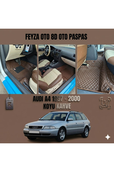 FEYZA OTO سجادة سيارة من الجلد الفاخر المضاد للانزلاق مخصصة لسيارة أودي A4 19...