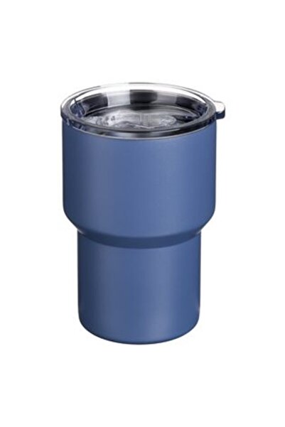 BAMI NETWORK Pahar Termos Metalic Albastru Mat 400ml Capac Transparent