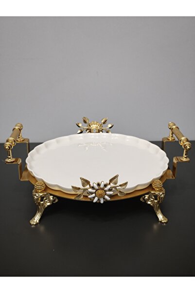 PARILTI HOME COLLECTİON طبق تقديم فاخر من البورسلين مقطوع بالليزر، طبق تقديم ...
