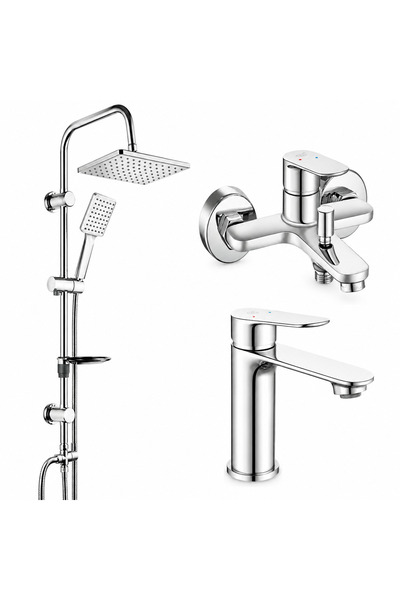 AR E.C.A Fast Bathroom + Sink Faucet Tema 53242 Rain Carismo Shower System