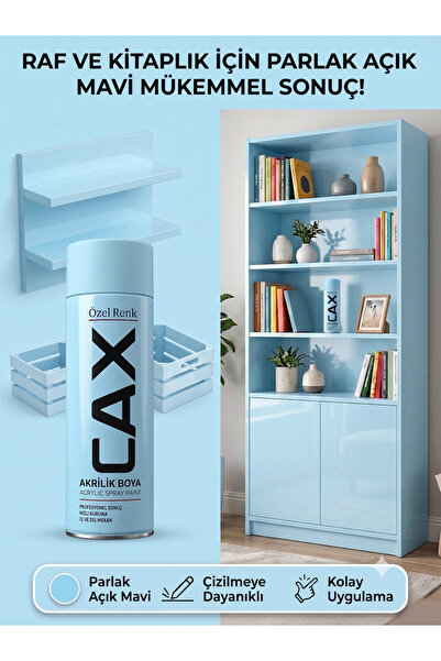 caxcolors CAX Akrilik Sprey Boya 400 ml – Mobilya, Raf, Kitaplık ve Ahşap Hız...
