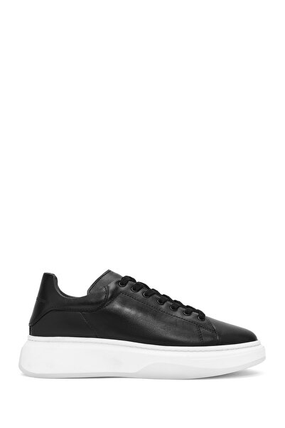 Derimod Men's Black Lace-Up Thick Soled Leather Sneaker Wm660004Dv