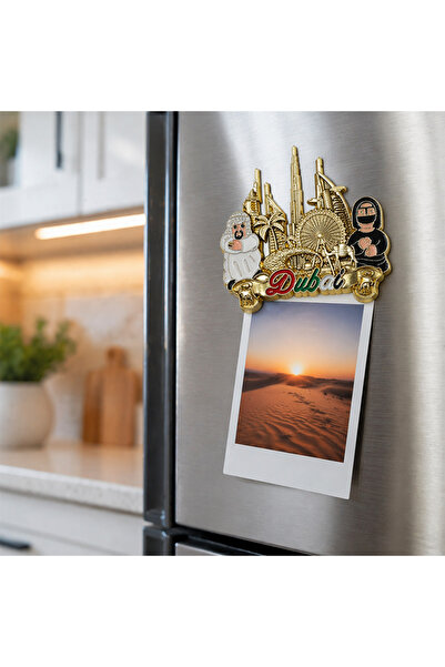 ARIANA Premium Dubai City Metal Fridge Decor, UAE Skyline with Burj Khalifa &...