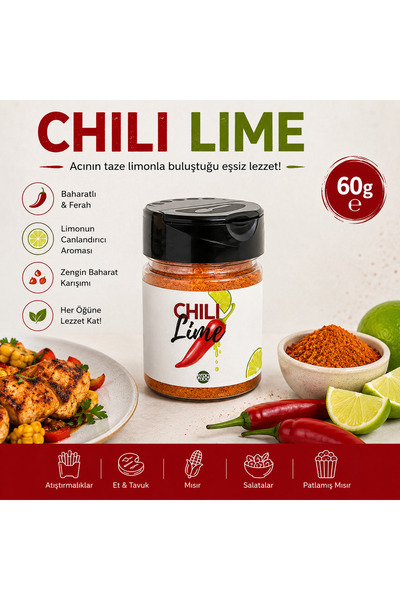 Chili Lime Baharatı 60 g – Acı ve Lime Aromalı Baharat Karışımı
