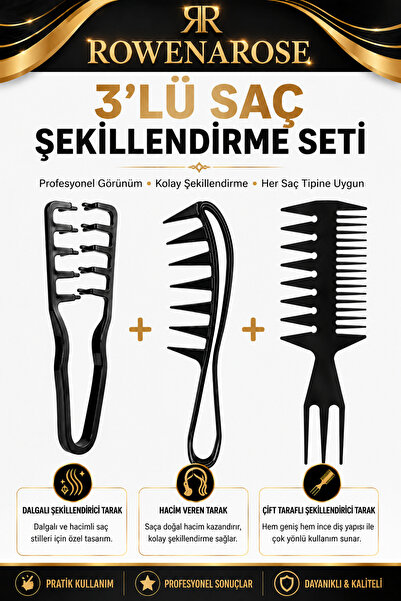 ROWENAROSE 3'lü Saç Şekillendirme Seti