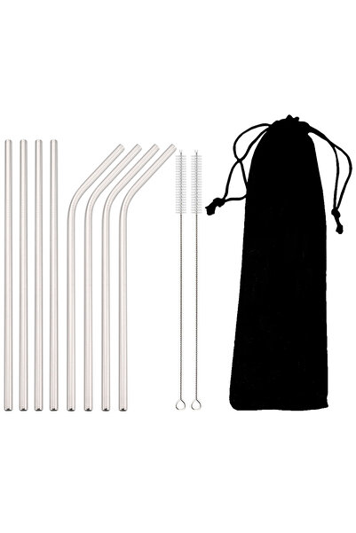 Choice 11Pcs Silver Colorful Reusable Drinking Straw Metal Straws 304 Stainle...