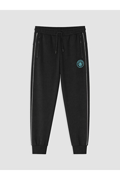 LC Waikiki Siyah Manchester City Baskılı Erkek Jogger Eşofman Altı