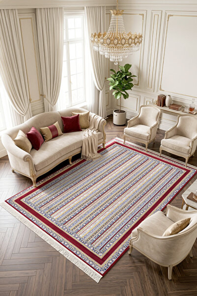 Koza Halı Koza Hayad Buhara Bordo Halı Kilim Salon Oturma Odası Yatak Odası K...