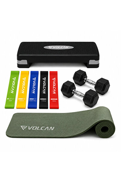 Volcan fitness Home Workout Combo Set | Aerobic Stepper + 5-in-1 Loop Resista...
