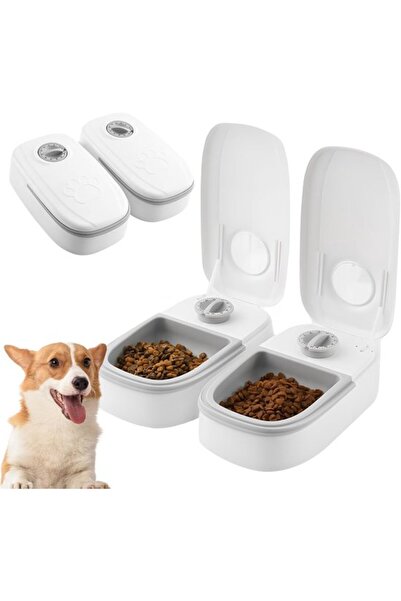 STARSTAR Timed Feeder - 2 x 350ml Automatic Double-Meal Feeder with 48-Hour T...