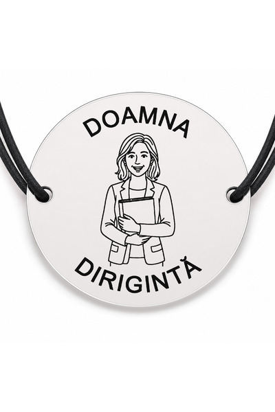 Simoshop Brățară argint 925 cu bănuț gravat doamna dirigintă cu catalogul, șn...