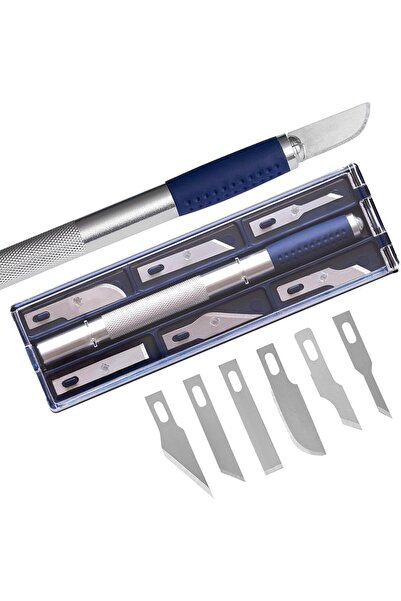 Morvena Picks 1 cuțit de precizie cu 6 lame de hobby din oțel carbon – Set de...