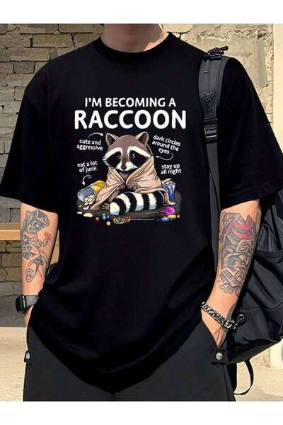 9JY 42\Raccoon Shirt Becoming A Raccoon Trash Panda Funny Racoon-Shirt Copy.J...