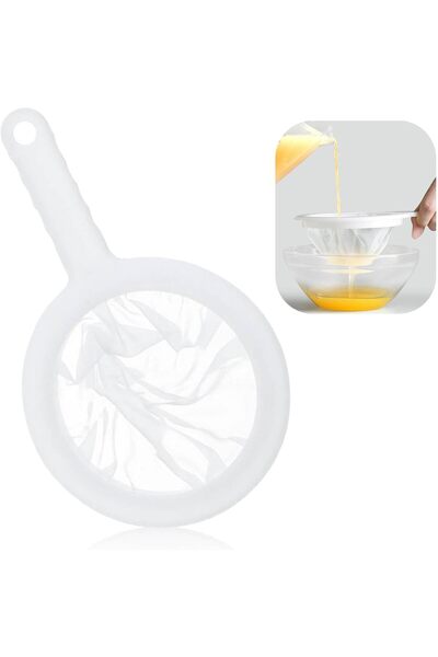 STARSTAR 2-Piece Fine Nylon 400 Mesh Funnel Filter with Handle, Kitchen Mesh ...