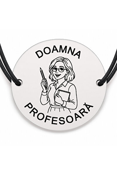 Simoshop Brățară argint 925 cu bănuț gravat doamna profesoară cu creion și ca...