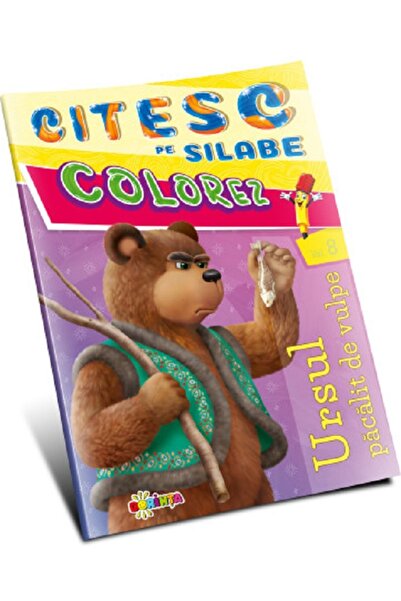 Dorinta Citesc pe silabe, colorez. Ursul pacalit de vulpe