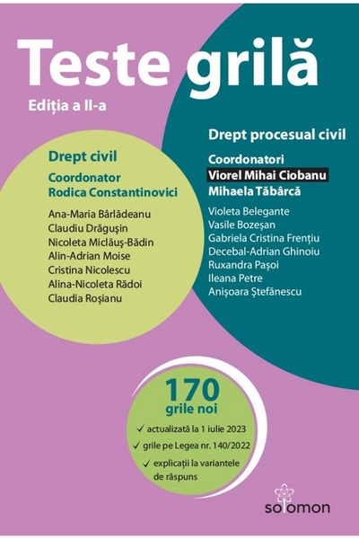 Solomon Teste grila. Drept civil. Drept procesual civil Ed.2 - Mihaela Tabarc...
