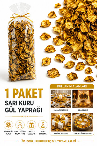 Organizasyon Pazarı 1 Paket Sarı Kuru Gül Yaprağı - Doğal Kurutulmuş Dekorati...